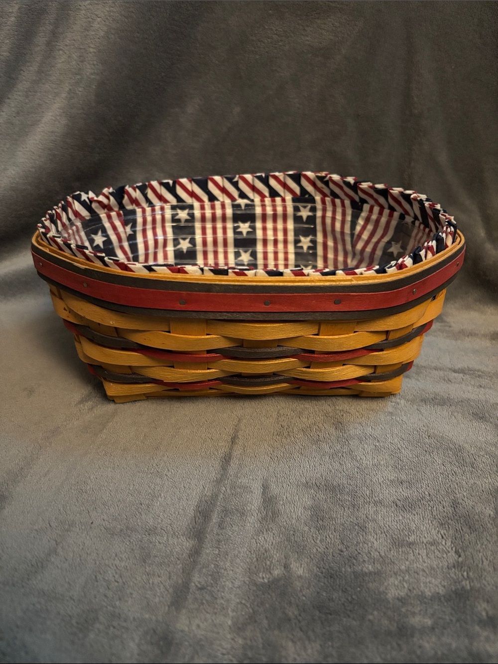Longaberger Patriotic Red, White & Blue Woven Accent Basket